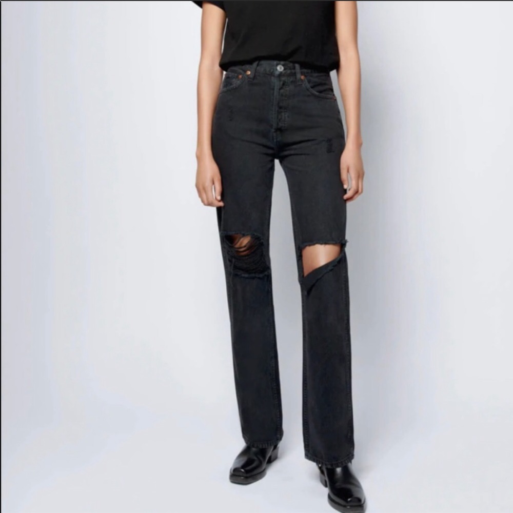 Re/Done 90s Loose Fit Ripped Jeans